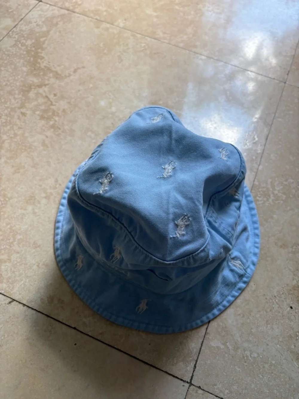 Polo by Ralph Lauren Sky Blue Embroidered Logo Bucket Hat - Picture 3 of 6